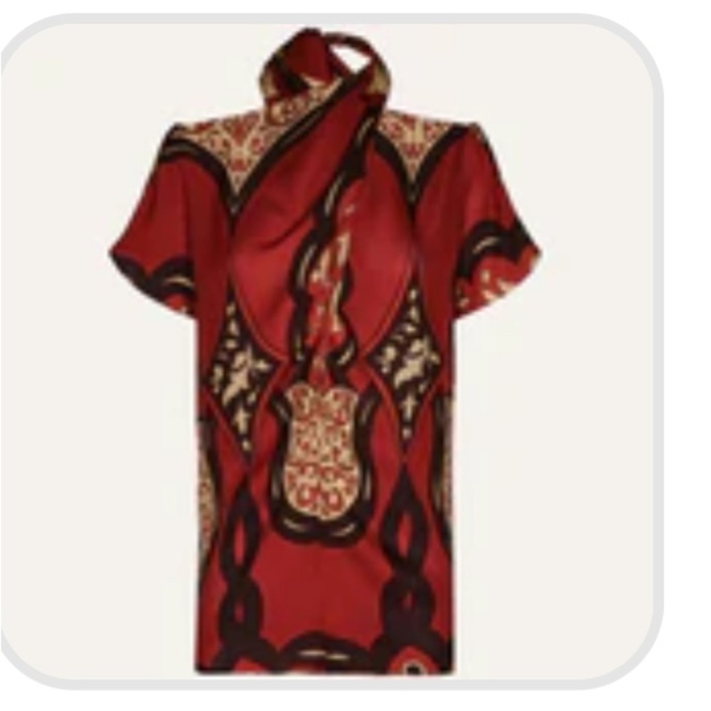 Johanna Ortiz Red and Black Blouse